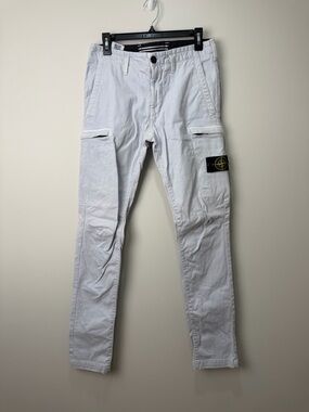 Stone Island Men's Cargo Pants Baby Blue W30 L34 Used Designer Streetwear